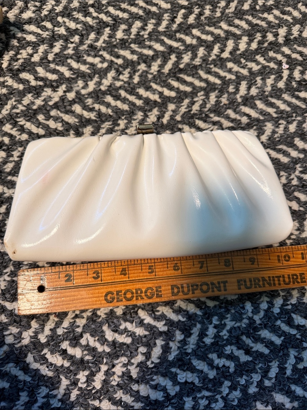 Vintage White Gathered Clutch Wristlet